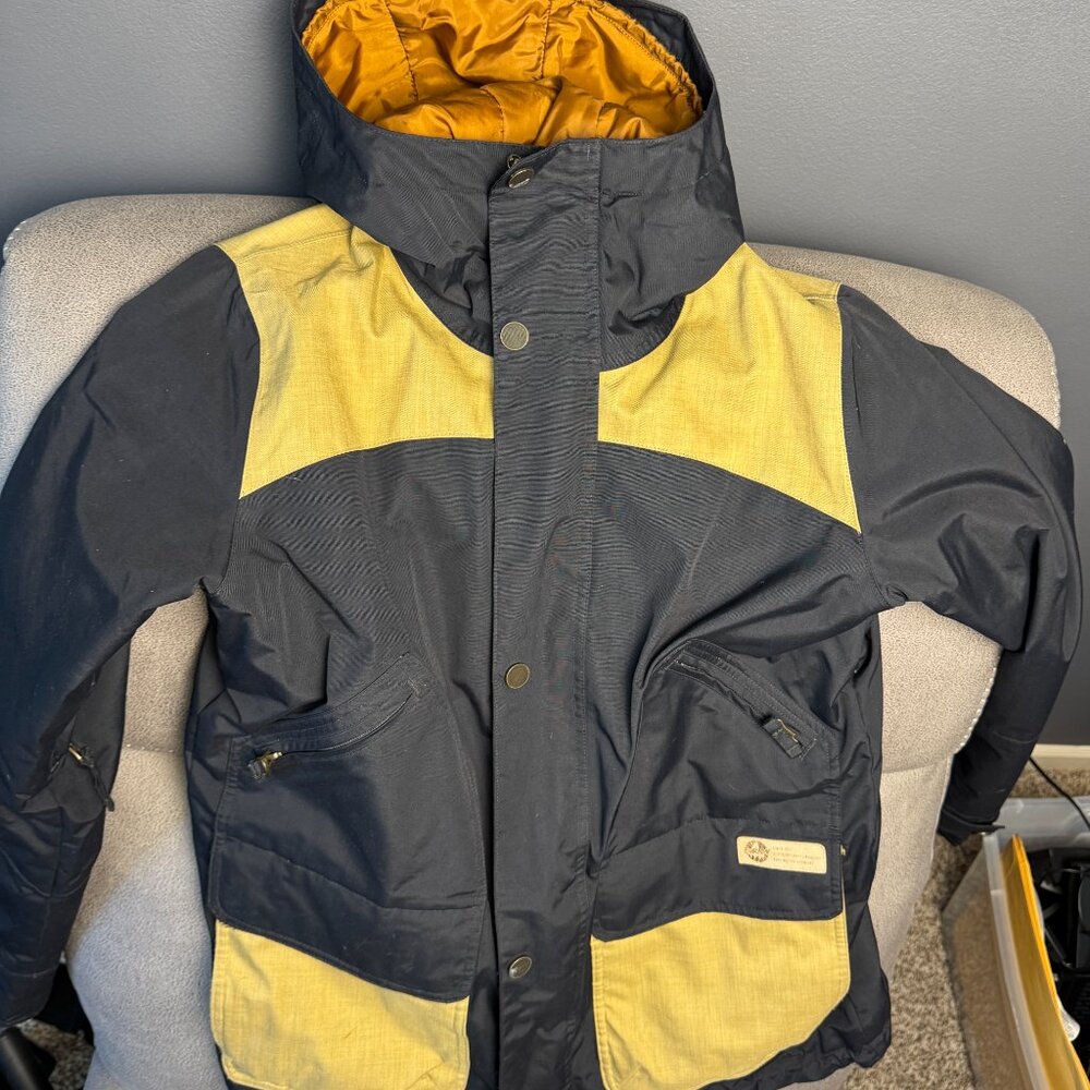 Burton Dryride Hooded Jacket Coat Black and Tan Snowboard Women’s Zip Medium